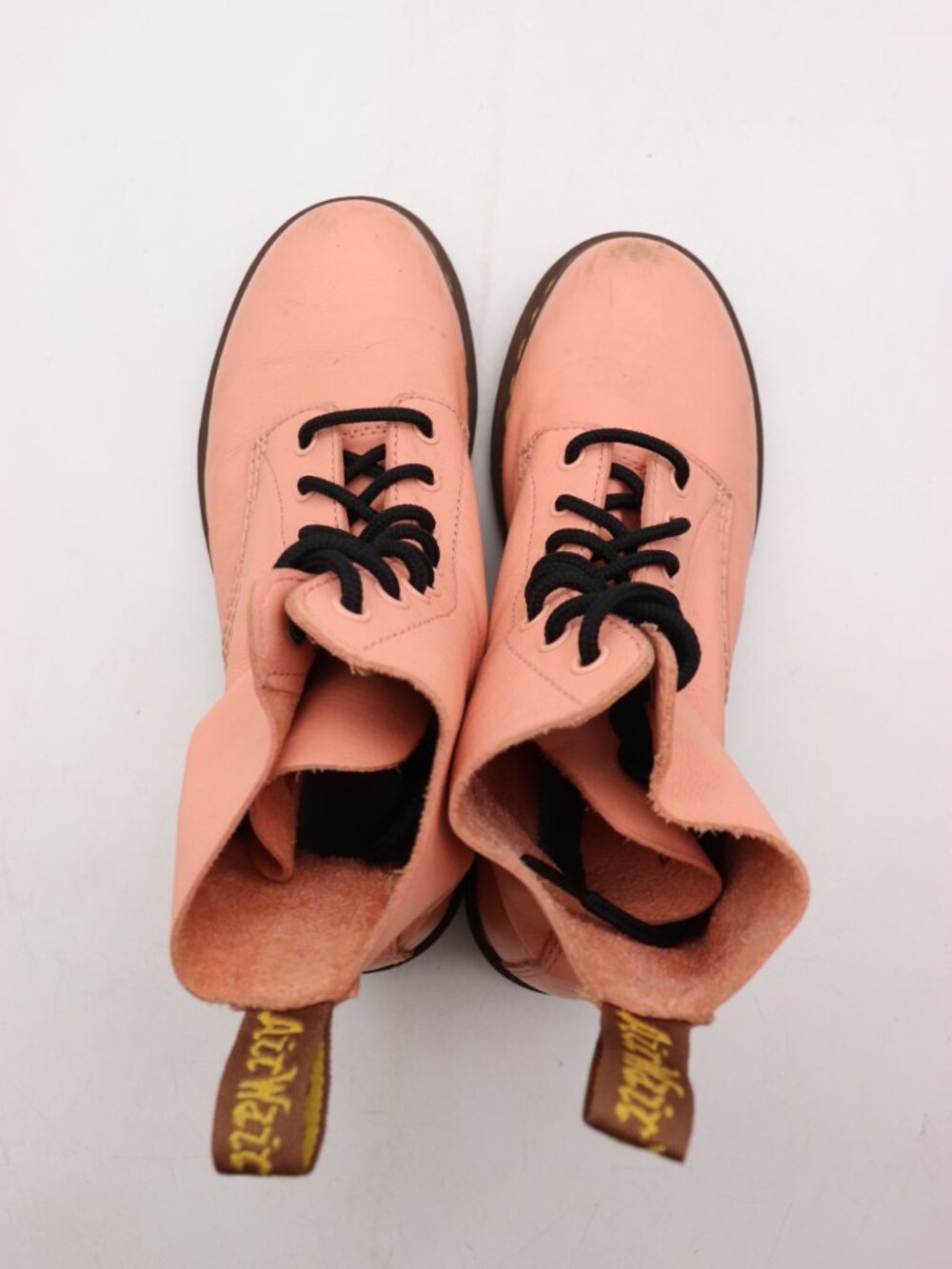 Doc Dr Martens 1460 Pascal Pink Salmon Boots Women's 9 Leather Lace Up Combat - Picture 8 of 10